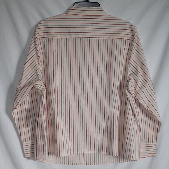 Pursuits LTD Women's Pink Raspberry Striped Button Up Long-Sleeved Shirt - 22W - Picture 3 of 6